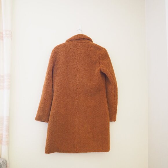 NWT Sam Edelman Cognac Brown Faux Fur Teddy Jacket sz xs - Picture 5 of 5